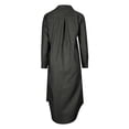 thumbnail image 4 of Innerwin Robes Maxi à Manches Longues Robe Chemise pour Femme Fête Denim Uni Noir Gris 4TG, 4 of 8