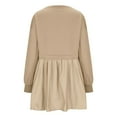 thumbnail image 6 of JGGSPWM Womens Long Sleeve Crewneck Pullover Tops Relaxed Fit Sweatshirts Oversized Sweatshirt Dress Mini Dress Short Dress Beige L, 6 of 8