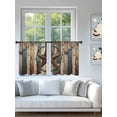 thumbnail image 4 of Country Star Sheer Curtains 45 inches Long, Farmhouse Texas Star Shabby Wood Grain Light Filtering Sheer Window Curtains Rod Pocket Voile Drapes for Bedroom Living Room, 52"W x 45"L 2 Panels, 4 of 7