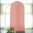thumbnail image 3 of BalsaCircle 7 ft Dusty Rose Fitted Matte Spandex Round Top Wedding Arch Backdrop Stand Cover Party Events Decorations, 3 of 8