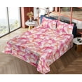 thumbnail image 4 of Ambesonne Palm Trees Fitted & Flat Sheet with Shams 4 Pcs Set, Hawaii Dreamy Leaves, King, Hot Pink Dark Salmon, 4 of 5