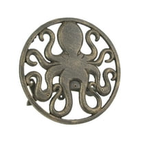 Zeckos Cast Iron Bronze Octopus Wall Mounted Garden Hose Holder Patio Decor