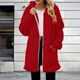 thumbnail image 4 of Womens Fuzzy Fleece Jacket Sherpa Full Zip Up Hooded Long Coats Casual Loose Winter Warm Outerwear, 4 of 5