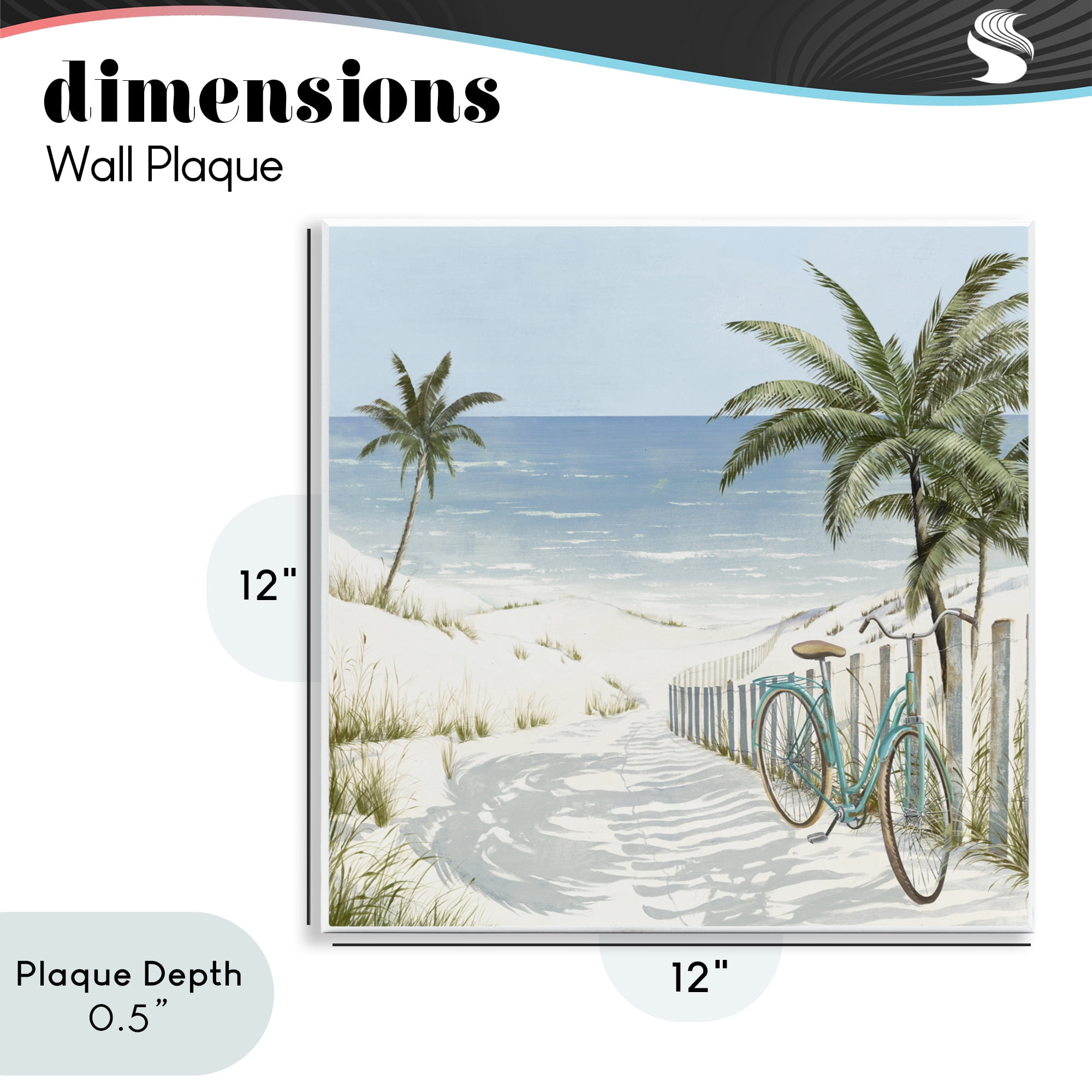 Stupell Industries Beach Bike Coastal Scene Wall Plaque Art, design by Lorenzo Collective