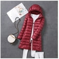 thumbnail image 4 of Women Ultra Lightweight Packable Long Puffer Jacket 2023  Autumn Winter Warm Hat Detachable Hooded Female Coat Parka 5XL 7XL, 4 of 7