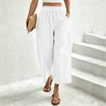thumbnail image 2 of Sevevn Women's Cropped Casual Wide Leg Palazzo Pants Elastic Waisted Flowy Trousers with Pockets, 2 of 8