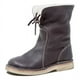 thumbnail image 2 of Botas de nieve de invierno de tacón plano y punta redonda para mujer, informales, con cordones en la parte delantera, de color liso, planas, de talla grande, para otoño e invierno, 2 of 6