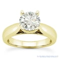 thumbnail image 2 of Round Cut Forever ONE Moissanite Cathedral Solitaire Engagement Ring in 14k Yellow Gold, 2 of 4