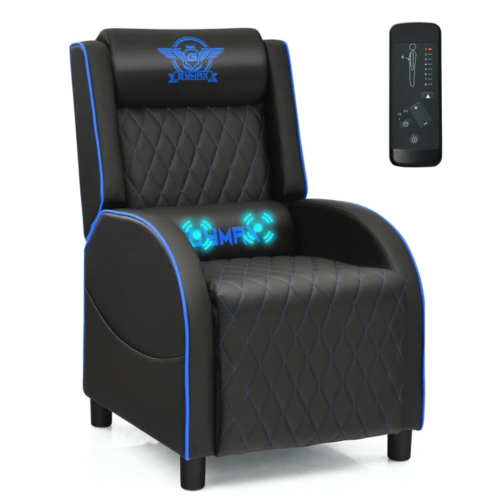 Finihen Massage Recliner Chair, Massage Gaming Recliner Chair with Headrest and Adjustable Backrest, for Home Theater, Blue Finihen Massage Recliner Chair, Massage Gaming Recliner Chair with Headrest and Adjustable Backrest, for Home Theater, Blue