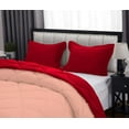 thumbnail image 5 of D.N.G. BEDDINGS 5 Piece Luxury Reversible Diamond Pattern Comforter Set Premium Super Soft, All Season 800 TC, 100% Egyptian Cotton Oversized Super King Size Peach-Red Color, 5 of 7