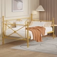 thumbnail image 6 of VECELO Metal Daybed Frame, Twin Size Sofa Bed with Steel Slats for Bedroom Living Room, Gold, 6 of 10