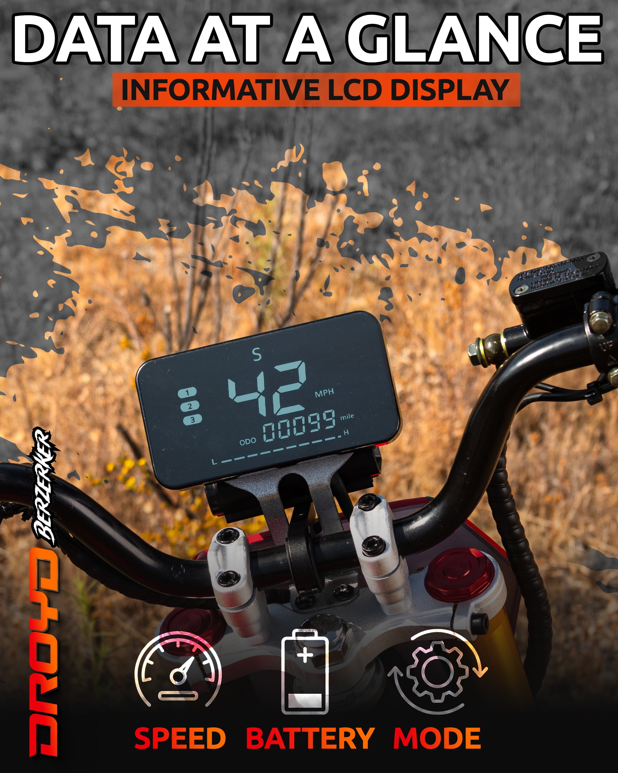 Droyd Berzerker Electric Dirt Bike for Kids 13+, Teens & Adults – 3000W Peak Motor, 48V 30Ah LFP Battery, 42 MPH Max Speed, 50 Mile Range, Hydraulic Brakes, Adjustable Suspension, Off-Road