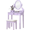 thumbnail image 4 of ZXNYH Moniya White Wood Vanity Table and Stool Set Medium, 4 of 5