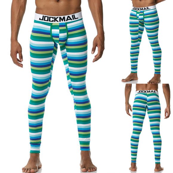 EGNMCR Long Johns for Men, Thermal Underwear for Men Long Underwear Mens Leggings Thermal Pants Men Cold Men's Fashion Trend Base Warm Pants Thin U-Shaped Design Pants Men Thermal Underwear
