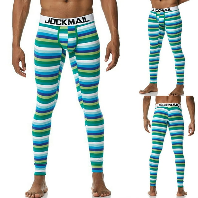 Pantalon de Mode pour Hommes Tendance Base Chaud Mince Design en Forme de U Pantalon Arc-en-Ciel