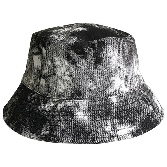 Audhol Bucket Hat Neutral Printed Double Sided Wearable Bucket Hat Tie Dye Printed Fisherman'S Hat Sun Visor Sun Hats for Women Black M