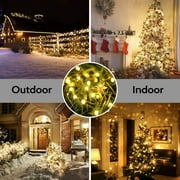 Qishi Christmas solar string lights Outdoor Decoration String Lights 72ft200 LED Lights for Indoor,Outdoor,St.Patricks Day Thanksgiving,Party,Wedding,Patio,Garden Decoration (Warm White)