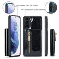 thumbnail image 2 of Feishell Detachable Wallet Case for Samsung Galaxy S24, Card Slots Zipper Pocket Magnetic 2 in 1 Phone Cover with Kickstand, Luxury PU Leather Anti-Scratches Shockproof Protective Case, Black, 2 of 11