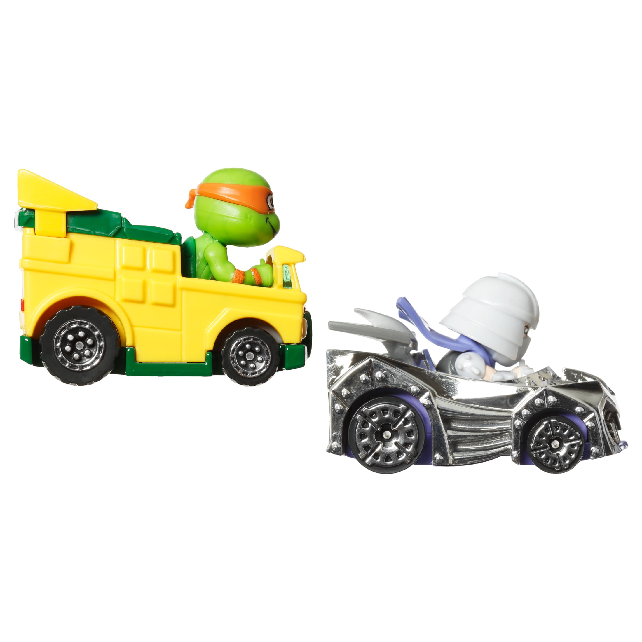 Hot Wheels RacerVerse Die-Cast Cars, Set of 2 Toy Vehicles with Character Drivers Optimized for RacerVerse Track (Styles May Vary)