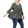 thumbnail image 5 of NOMADIC NOOK Plus Size Blouse for Women Babydoll Polka Dots 3/4 Sleeve Peplum Tops, 5 of 7