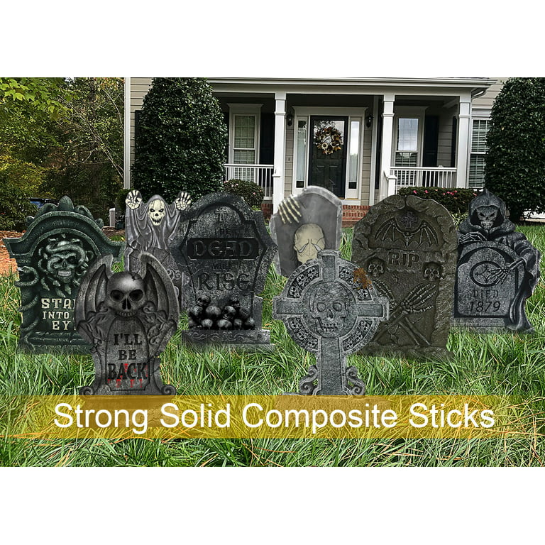 10Pcs Halloween Yard Signs Tombstone Yard w/ Stakes Gravestone ...