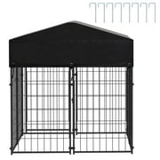 BingoPaw Playpen Welded Wire Dog Kennel W/ Cover, 4.2 ft. x 4 ft. x 4.4 ft