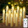 thumbnail image 3 of Flameless Christmas Trees Candles, Cimetech 12PCS LED Flickering Lights Battery Operated Candlesticks with Remote Timer/Clips, Warm White Window Taper Candle for Home Wedding Halloween Festival Decor, 3 of 8