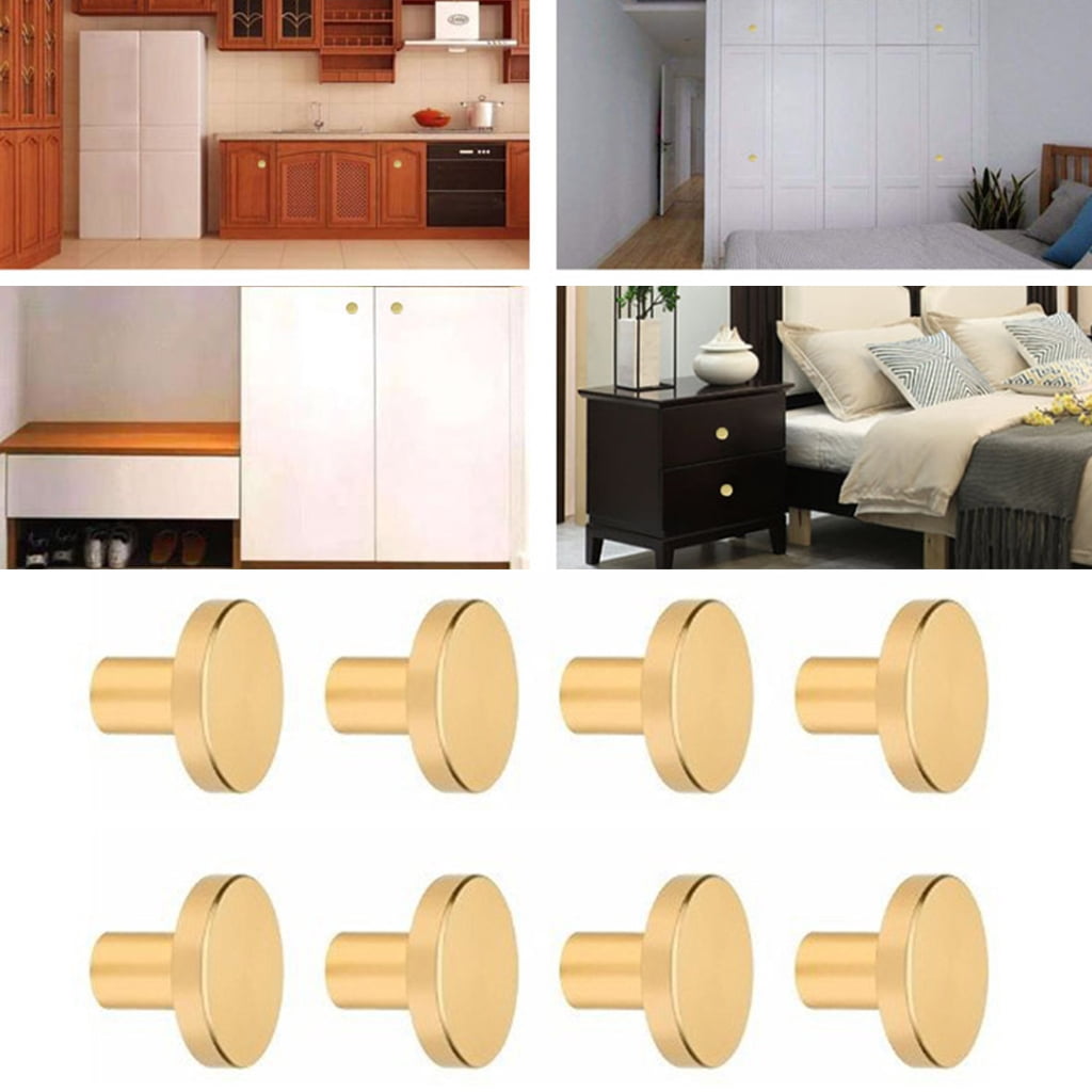lanema 8Pcs Gold Brass Knobs Elegant Cabinet Pull Decorative for Dressers & Cupboards