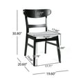 thumbnail image 2 of GDF Studio Isador Mid Century Modern Fabric Upholstered Wood Dining Chairs, Set of 2, Light Gray and Matte Black, 2 of 7