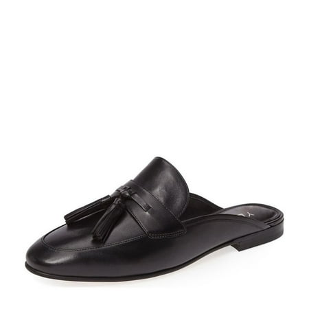 YDN Women Classic Flats Low Heel Slide Round Closed Toe Mules Slip On Loafers Flats Casual Comfortable Dressy Shoes Size 10.5 Black