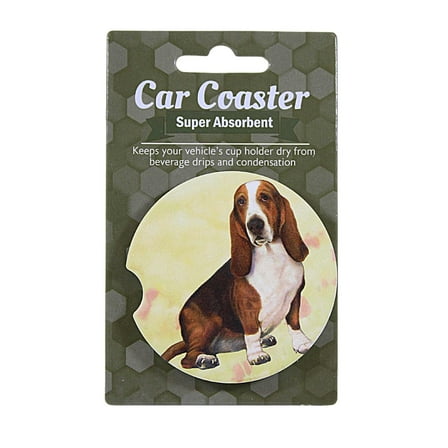 E & S Imports Basset Car Coaster - 1 Car Coaster Inch, Sandstone - Super Absorbent 2332