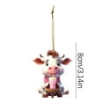 thumbnail image 3 of Holloyiver Handmade Christmas Cow Hanging Ornament, D, 3 of 8