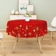 thumbnail image 3 of Nanqianyi Christmas/New Year Tablecloth Round 70 Inch Red Snowflakes Table Cloth For Holiday Party Kitchen Table Cover, 3 of 9