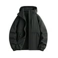 thumbnail image 1 of Styesk Vestes pour Hommes Homme Couleur Assortie Résistance à l'Eau Poches à Cordon Veste Extérieure à Capuche, 1 of 2