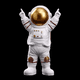 thumbnail image 3 of Estatua de astronauta, figura decorativa para habitación de niños, escultura en miniatura de astronauta, espacio exterior, juguetes educativos de aprendizaje preescolar divertidos Oro 15x10x25CM, 3 of 9
