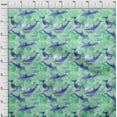 thumbnail image 4 of oneOone Viscose Chiffon Green Fabric Whale Sewing Material Print Fabric By The Yard 42 Inch Wide, 4 of 6