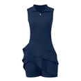 thumbnail image 5 of Wdgfv Women's Sleeveless Zip Front Tennis Dress Built-In Shorts Athletic Summer Casual Comfortable Stretch Lightweight Solid, 5 of 7