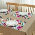 thumbnail image 3 of Bright Floral Bloom Table Mats Set of 4, Wrinkle Free Heat Resistant Flax Table Mats with Butterfly and Bee Pattern for Rustic Country Dining Room, 3 of 6