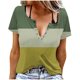 thumbnail image 1 of Camisetas de Cuello Redondo Botón de Impresión de la Moda de Manga Corta de las Mujeres, Poliéster Spandex, 1 of 5
