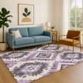 thumbnail image 7 of Addison Rugs Mayfield Premium Machine Washable Transitional Aztec Purple Rectangle Rug, 8' x 10', 7 of 7