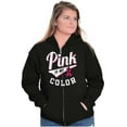thumbnail image 4 of My Color Pink Breast Cancer Awareness Womens Plus Size Graphic Zipper Hoodie Brisco Brands 5X, 4 of 5