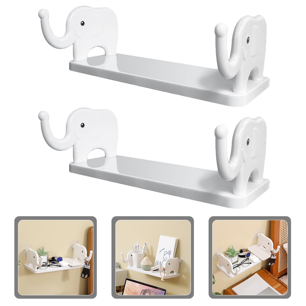 Floating shelf 2pcs Adhesive Floating Shelf Wall Storage Shelf Bathroom Kitchen Organizing Rack