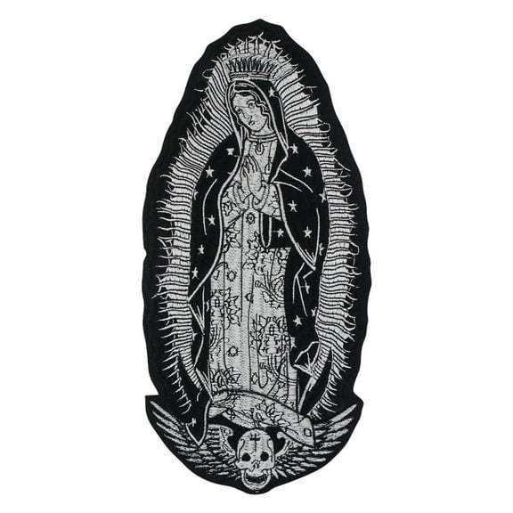 Virgin Mary Large Iron On Patch Embroidered Applique Sewing Label Punk Biker Patches Clothes Stickers Apparel Accessories Badge 1 piece