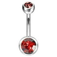 thumbnail image 6 of Belly Button Navel Rings Implant Grade Titanium Double Bezel Set Jeweled, 6 of 15