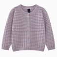 thumbnail image 2 of Gibobby Sweater Unisex Boys Girls Back to School Button-Up Basic Crew Neck Solid Cardigan 1t 2t 3t 4t 5t Toddler Cotton Knit Sweater(3-4 Years,Purple), 2 of 5