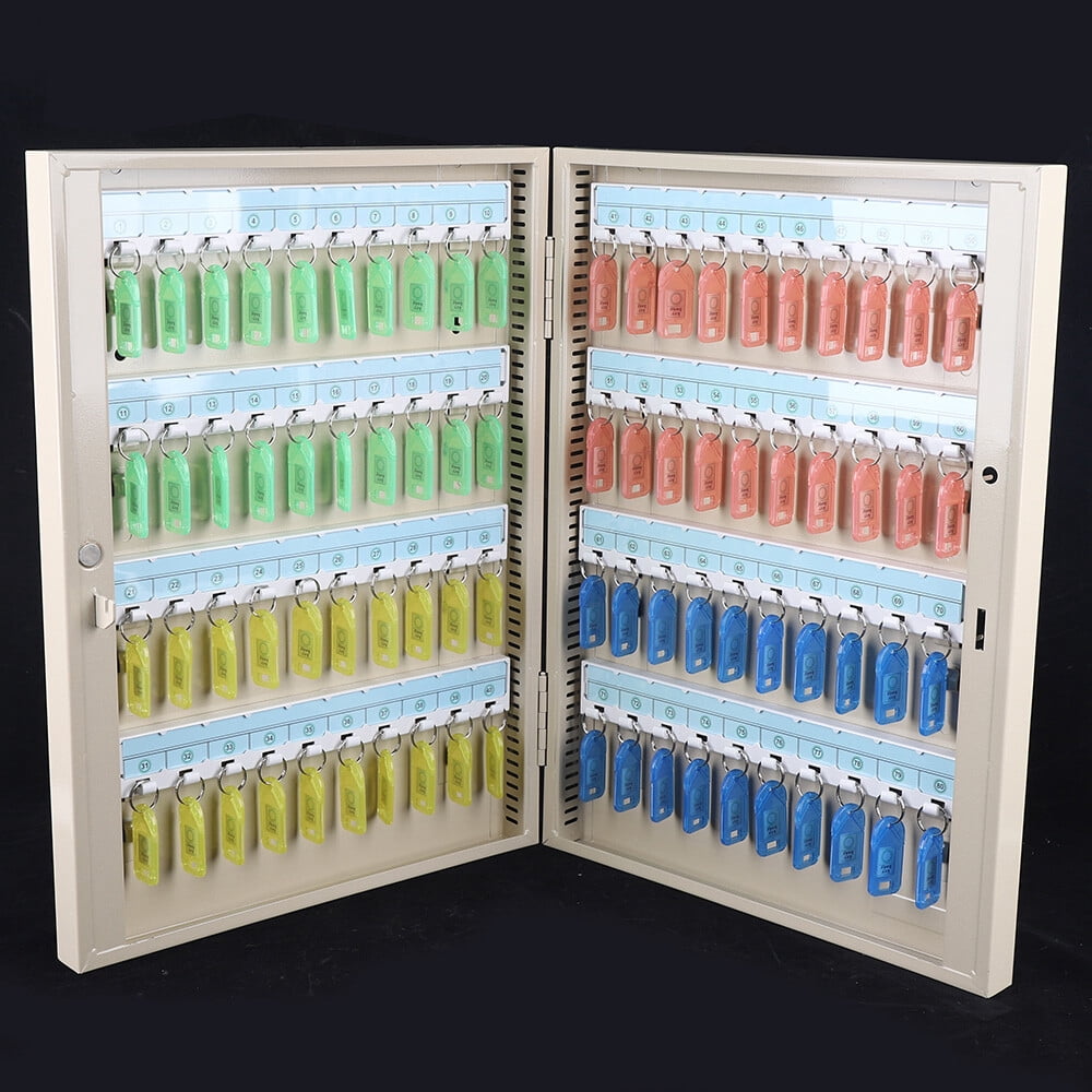 80 Key Storage Cabinet Lock Box Safe Organizer Wall Mount Large Car Lot Holder 19.88*15.35 for Hotels