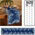 thumbnail image 6 of Blue Christmas Table Runner, Floral Pine Leaf Xmas Balls Cotton Linen Tablecloth Holiday Farmhouse Table Decor for Home,Kitchen,Dining Room,Indoor,Outdoor,13X70 Inches Long, White Winter Holidays, 6 of 7