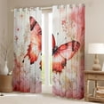 thumbnail image 2 of Feelyou Dreamy Butterfly Women Curtains Pack of 2 (42x84 Each), Watercolor Flower Botanical Curtains Blackout, Vintage Fashion Bedroom Curtains, Window Curtains Bedroom Decor, 2 of 6