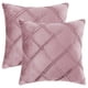 thumbnail image 2 of Funda de almohada decorativa REGALWOVEN con pliegues en forma de diamante, 2 piezas, color sólido, lujosas fundas de almohada texturizadas, rosa, 18" x 18", 2 of 6