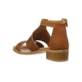 thumbnail image 4 of Sandalias Con Tacón Bajo Para Niñas Tipo Piel Camel Casual cafe 18 Tropicana 005A2W, 4 of 6